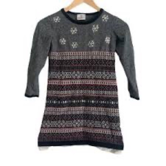 Hanna Andersson Gray Black Snowflake Sweater dress - Picture 7 of 12